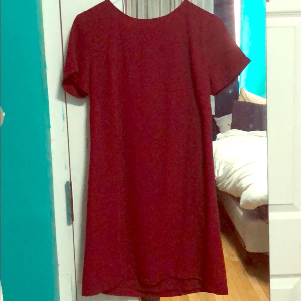 Wine red shift dress